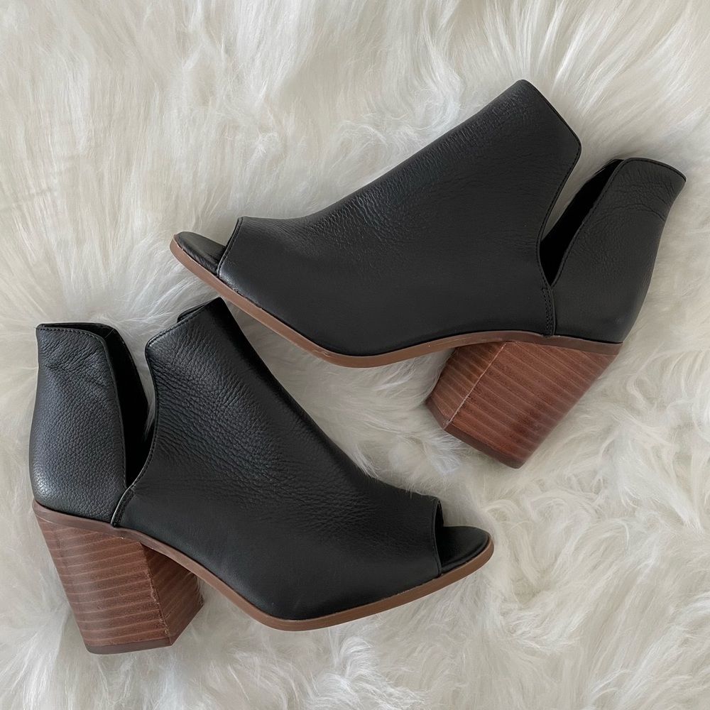 Sole Society Peep-Toe Leather Booties